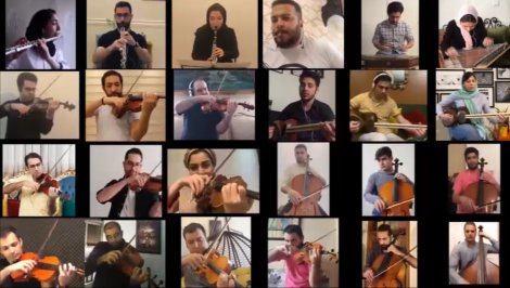  اجرای قطعه «سبکبال» در خانه توسط اعضای ارکستر ملی ایران